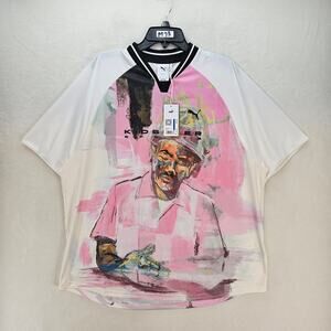 PUMA X KID SUPER STUDIO MEN'S XLARGE SPORTS JERSEY WARM WHITE GRAPHICS